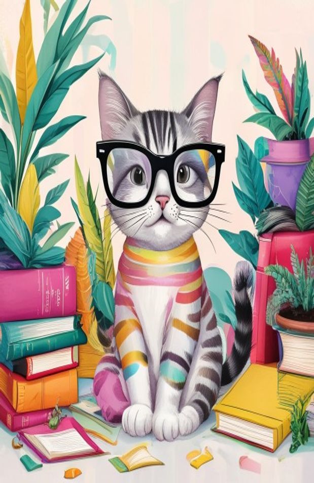 Cat With Glasses Wallpaper
