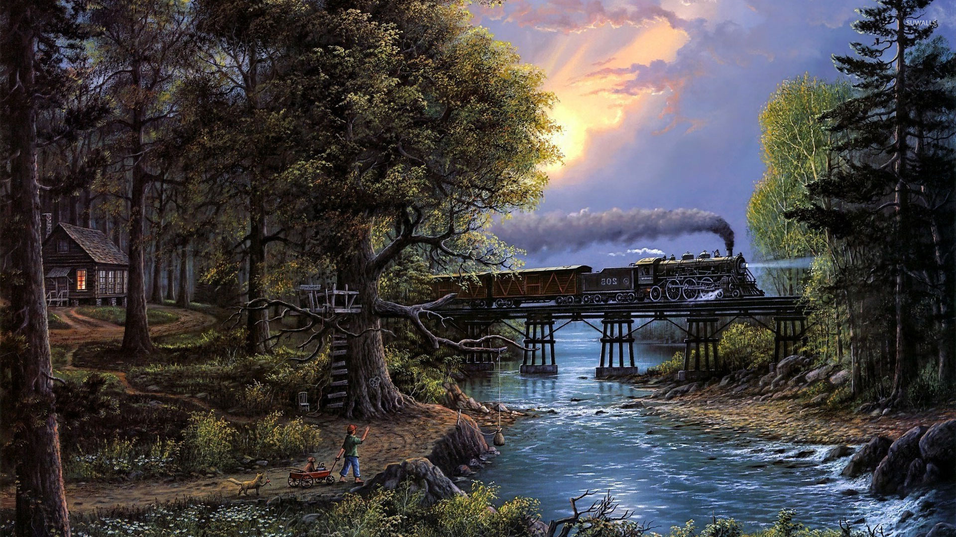 Steam Lootive Thorugh The Forest Wallpaper Fantasy