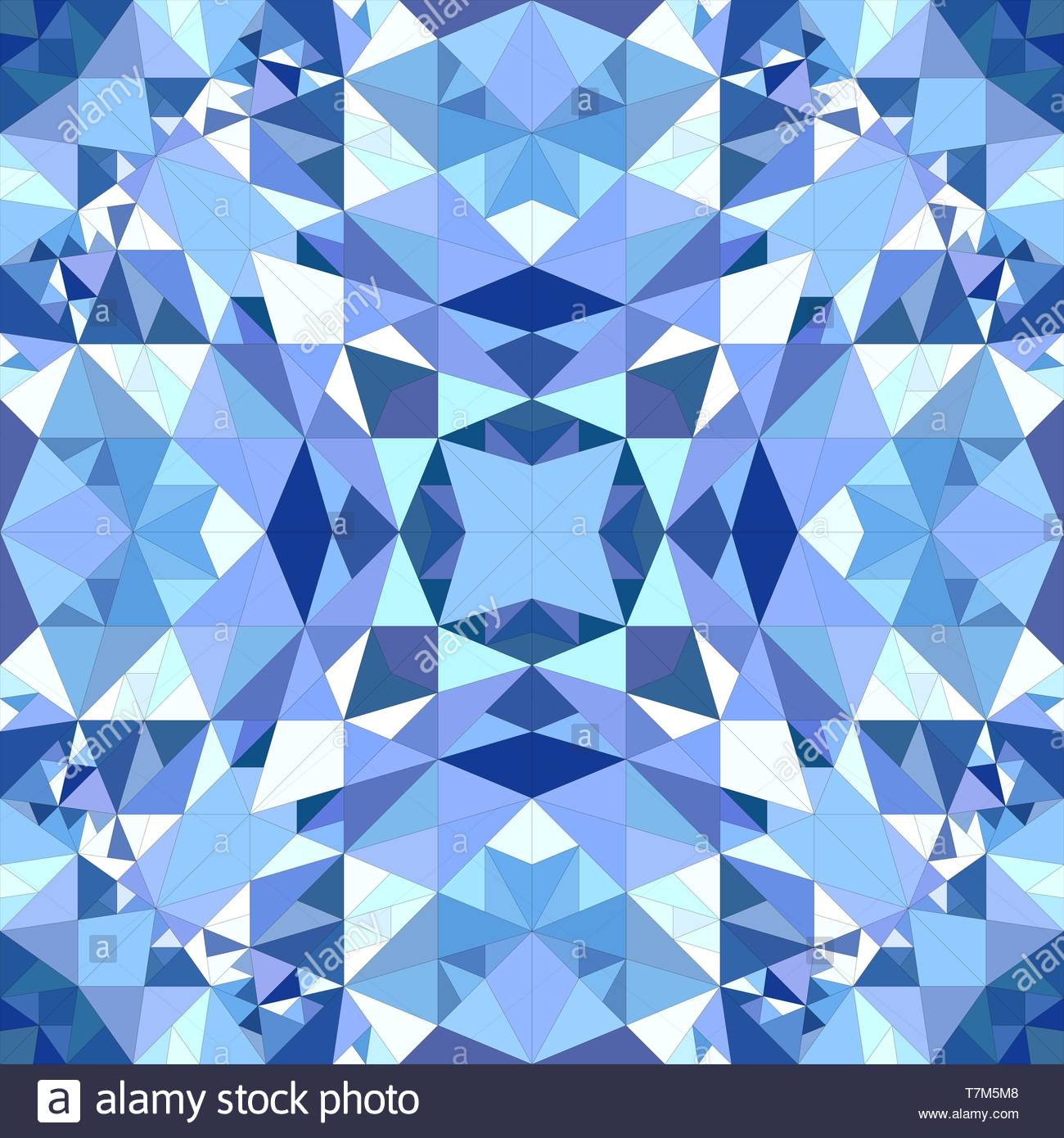 Blue Abstract Repeating Triangle Mosaic Kaleidoscope Wallpaper