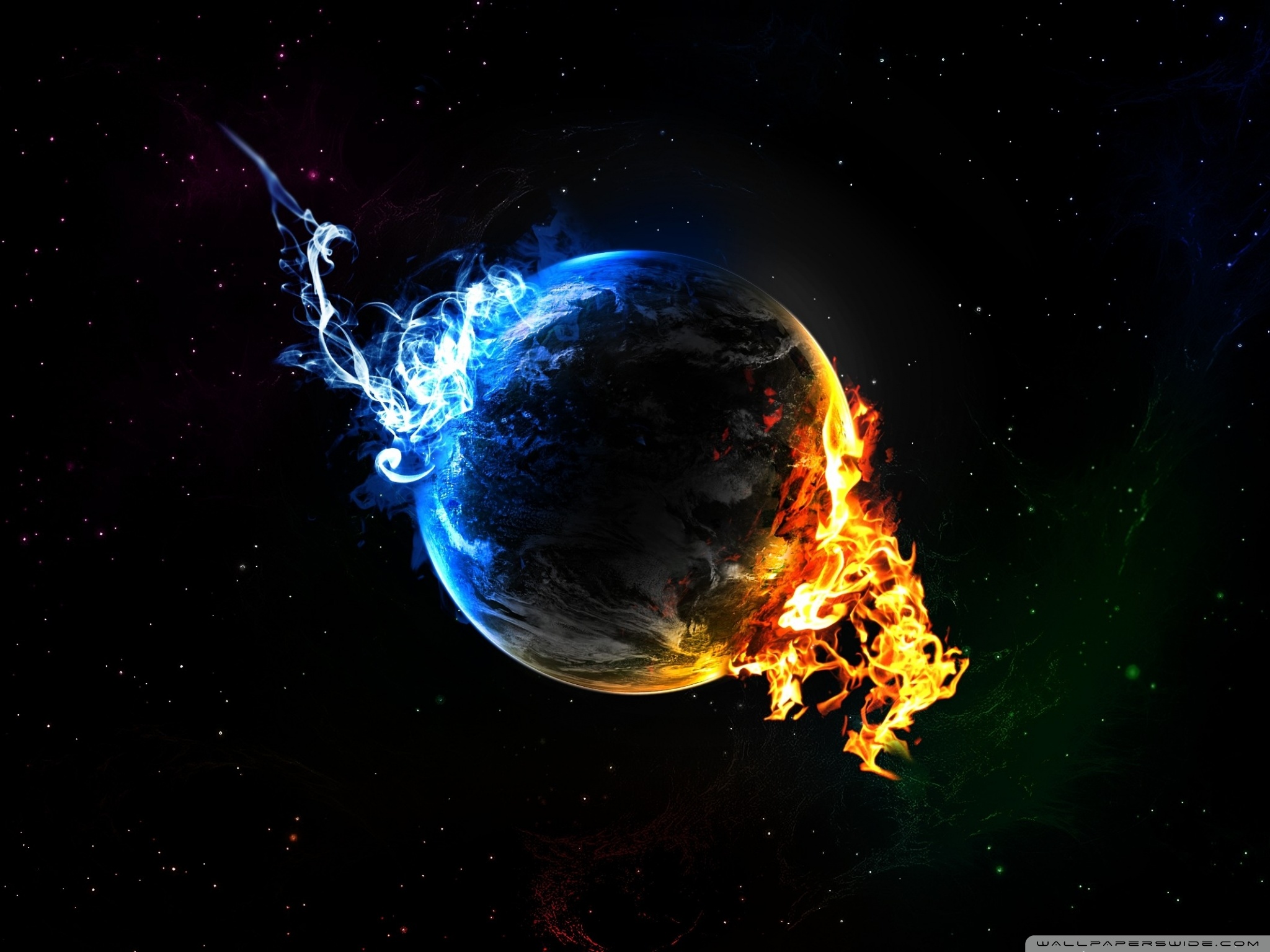 Water Fire Elements Ultra HD Desktop Background Wallpaper For 4k
