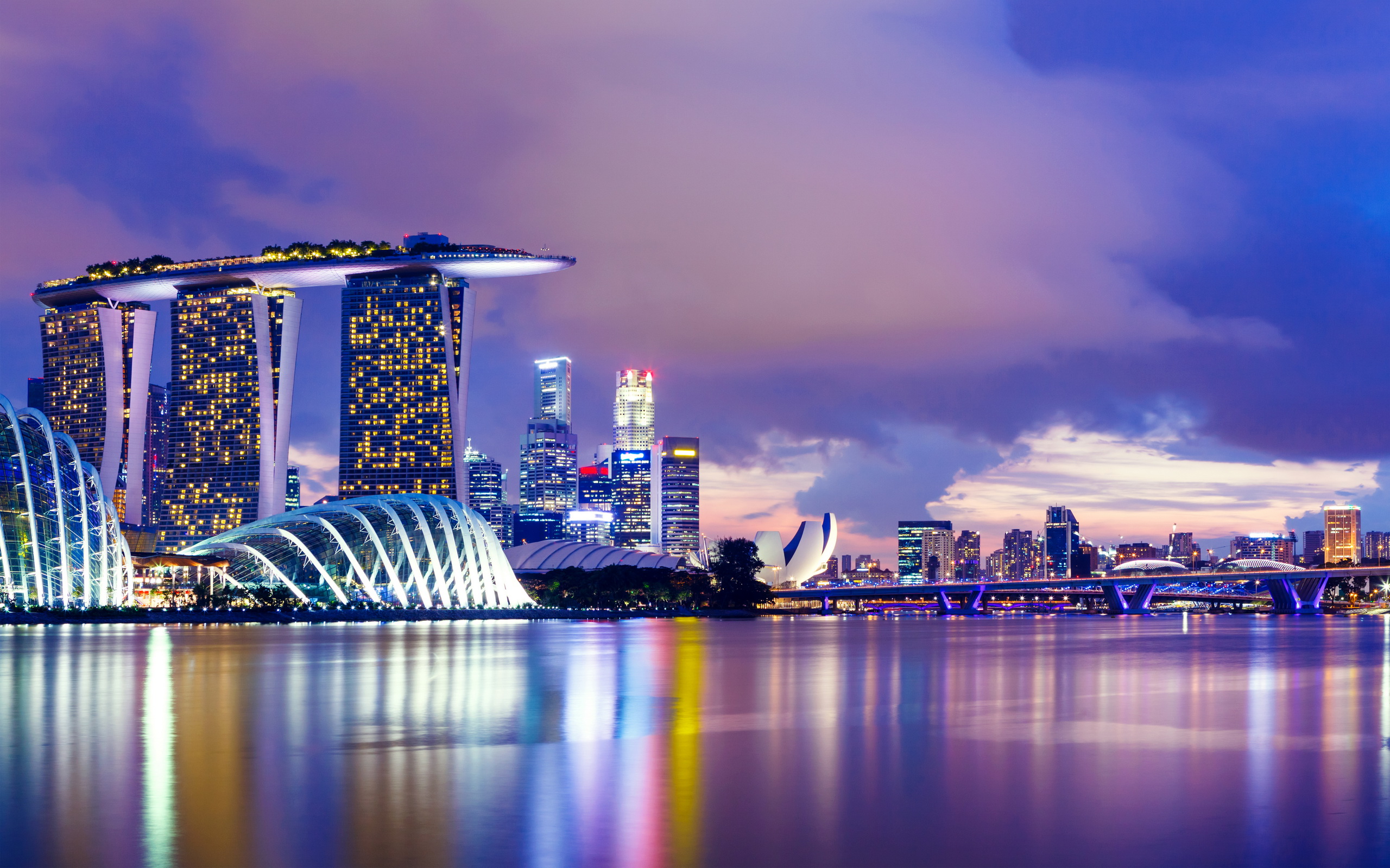 Marina Singapore Skyline At Night Wallpaper Travel HD