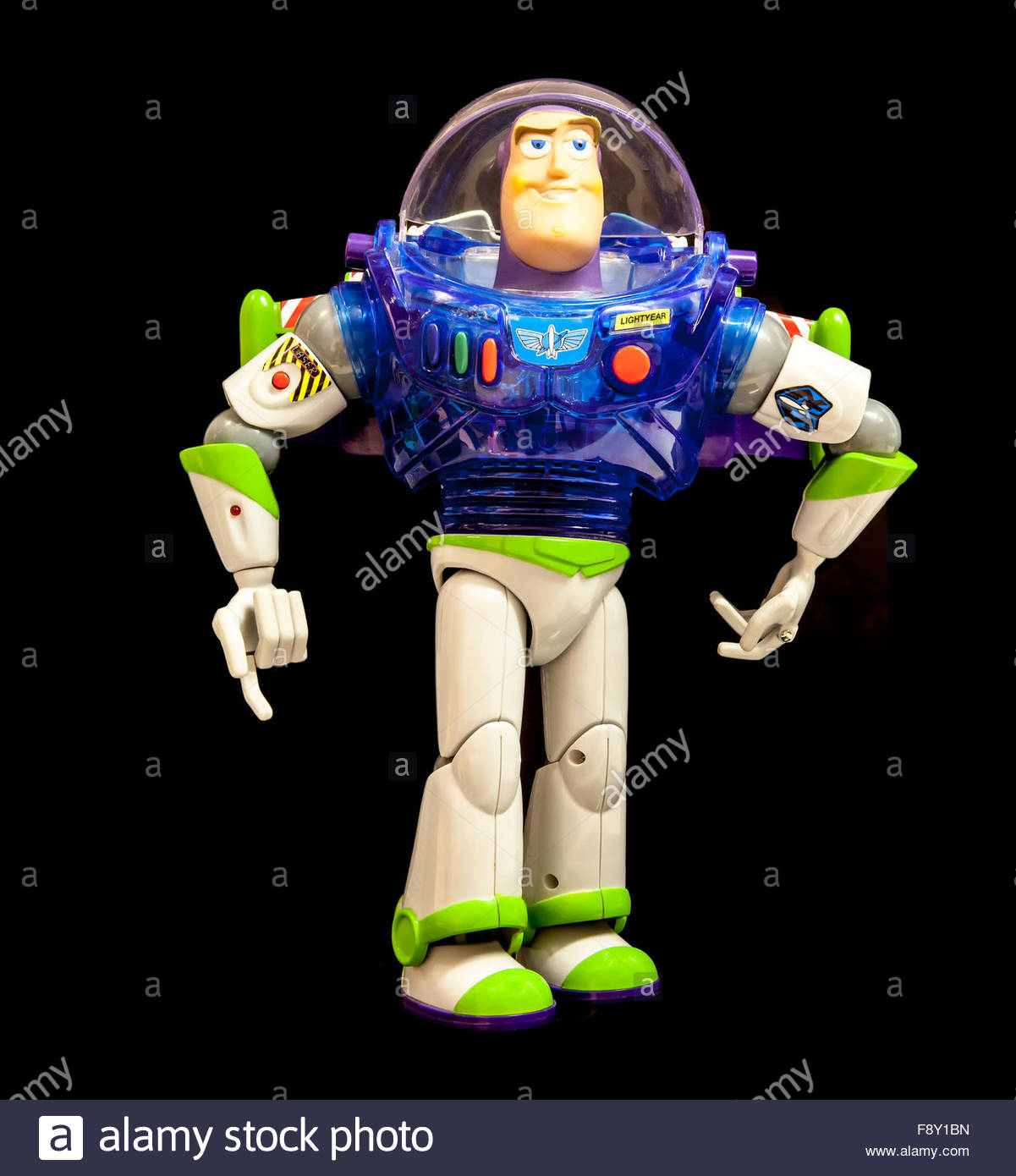 Buzz Lightyear from Disneys Toy Story 2 on a Black Background