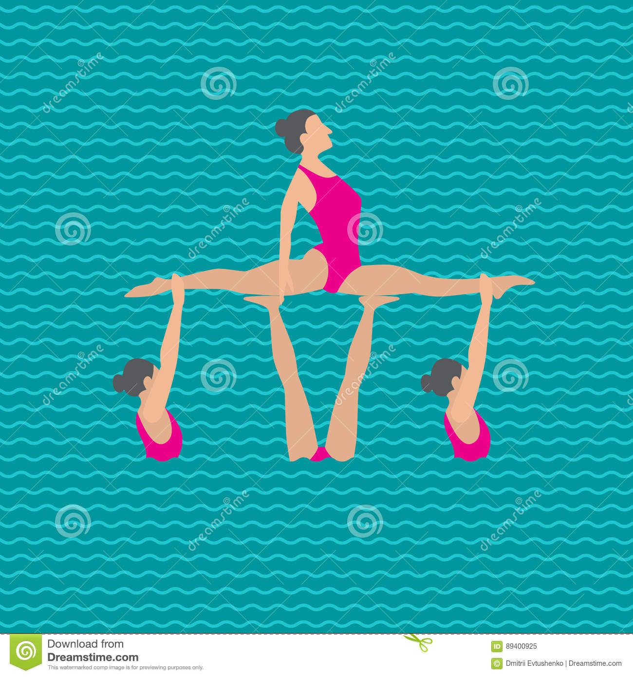 Synchronized Swimming Banner Stock Vector Wallpaper