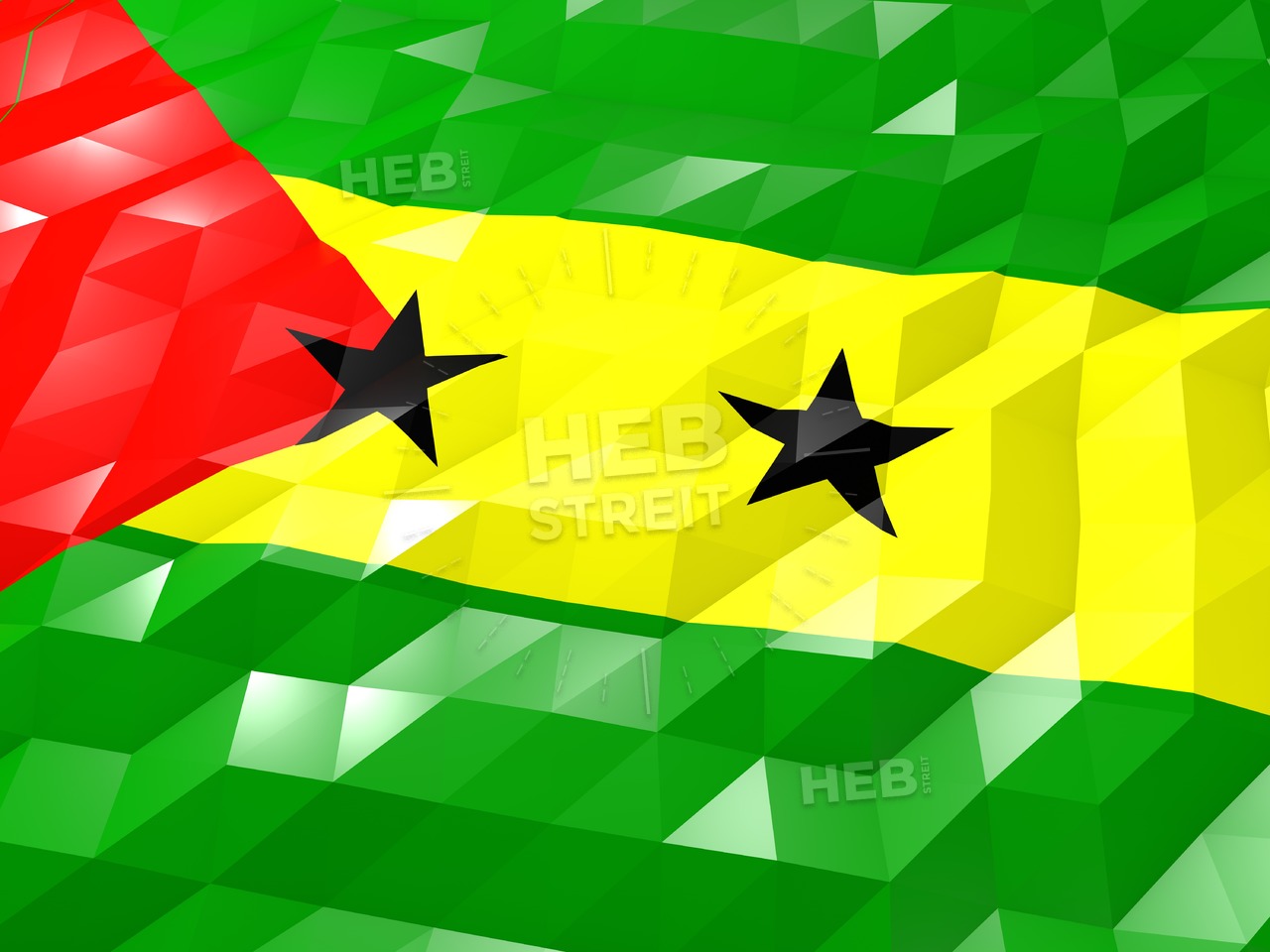 Flag Of Sao Tome And Principe 3d Wallpaper Illustration