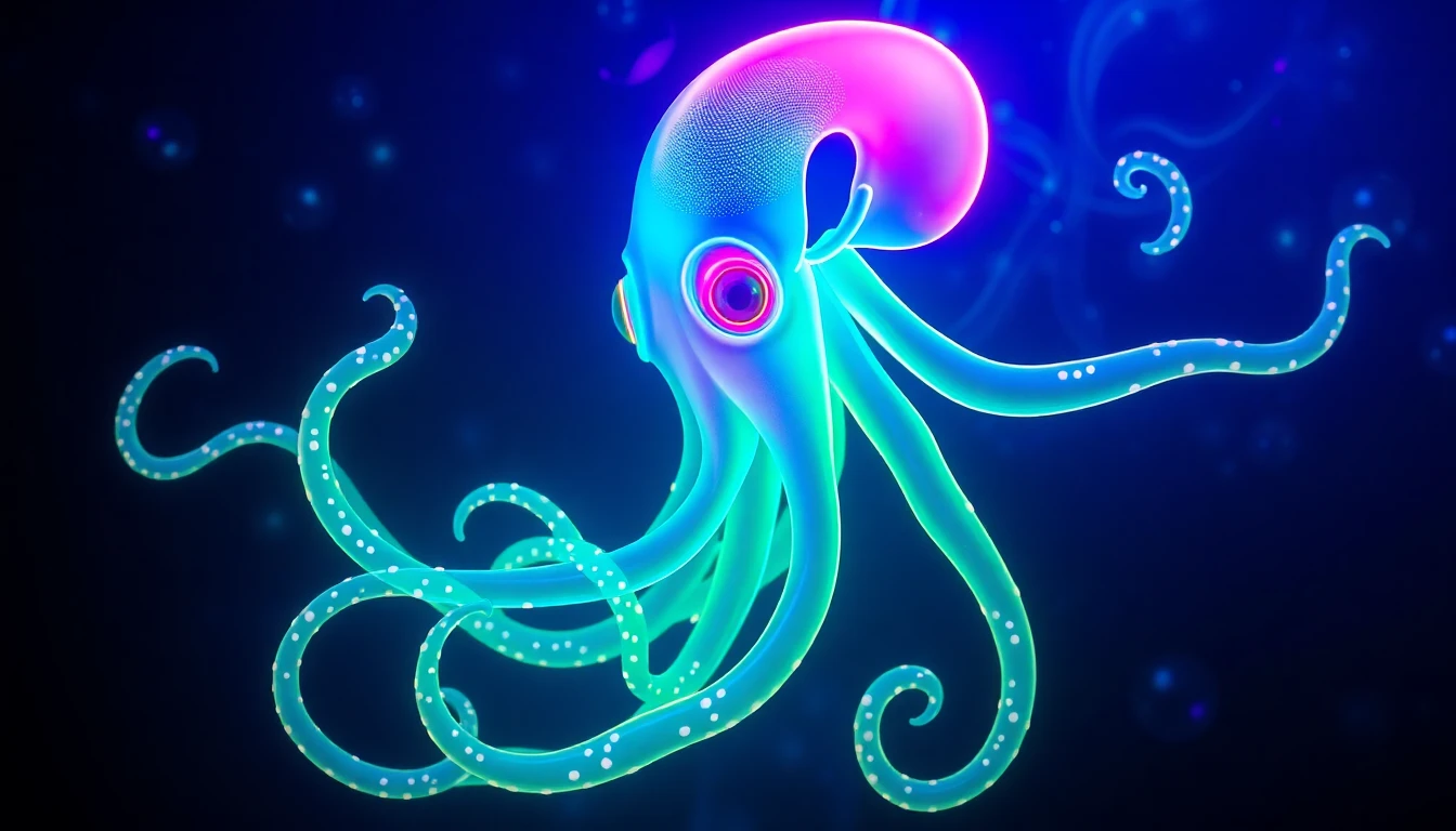 Neon Squid Wallpaper