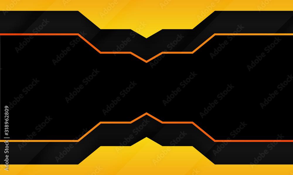 abstract black yellow technology background modern futuristic