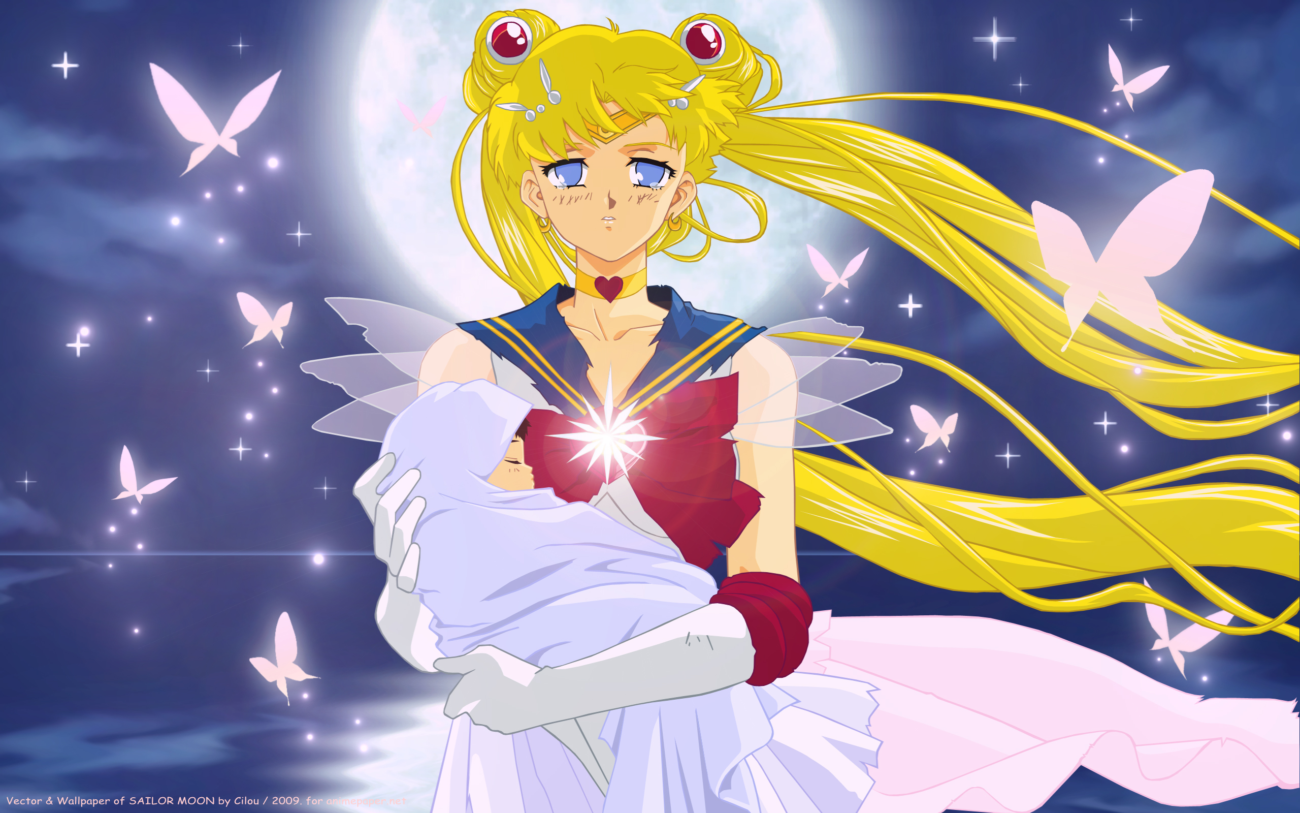 Sailor Moon And Hotaru Wallpaper