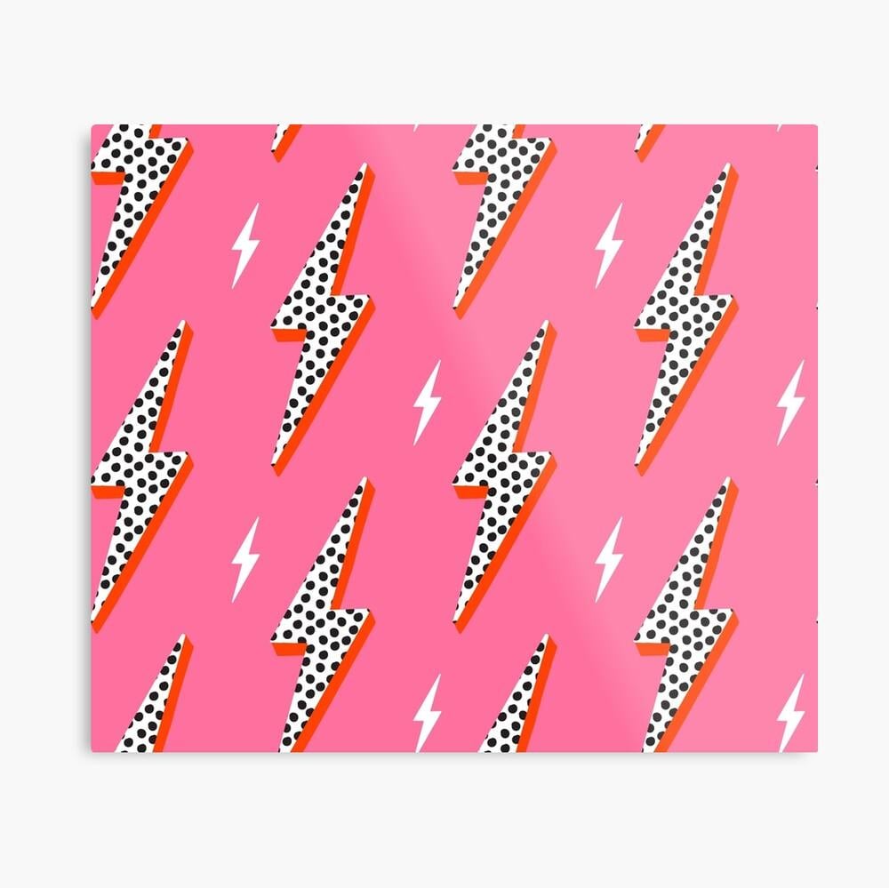 Lightning bolt thunder flash preppy pink Canvas Print for Sale by