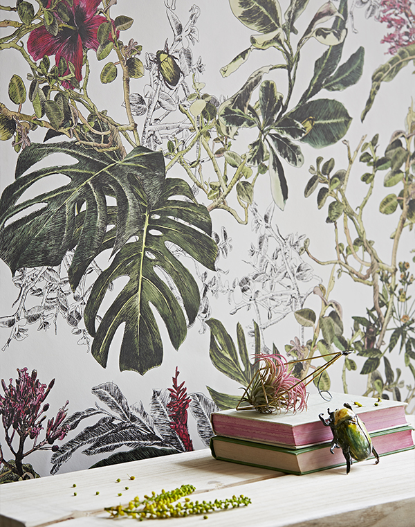 Seasons Summer Tropical Bloom wallpaper   interior   colour   floral 600x761