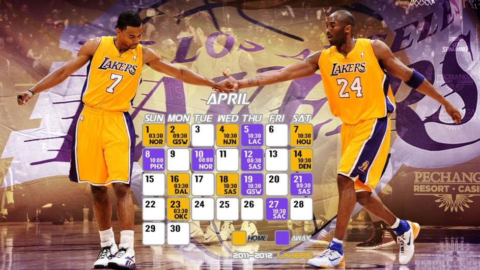 Lakers Schedule Calendar Template