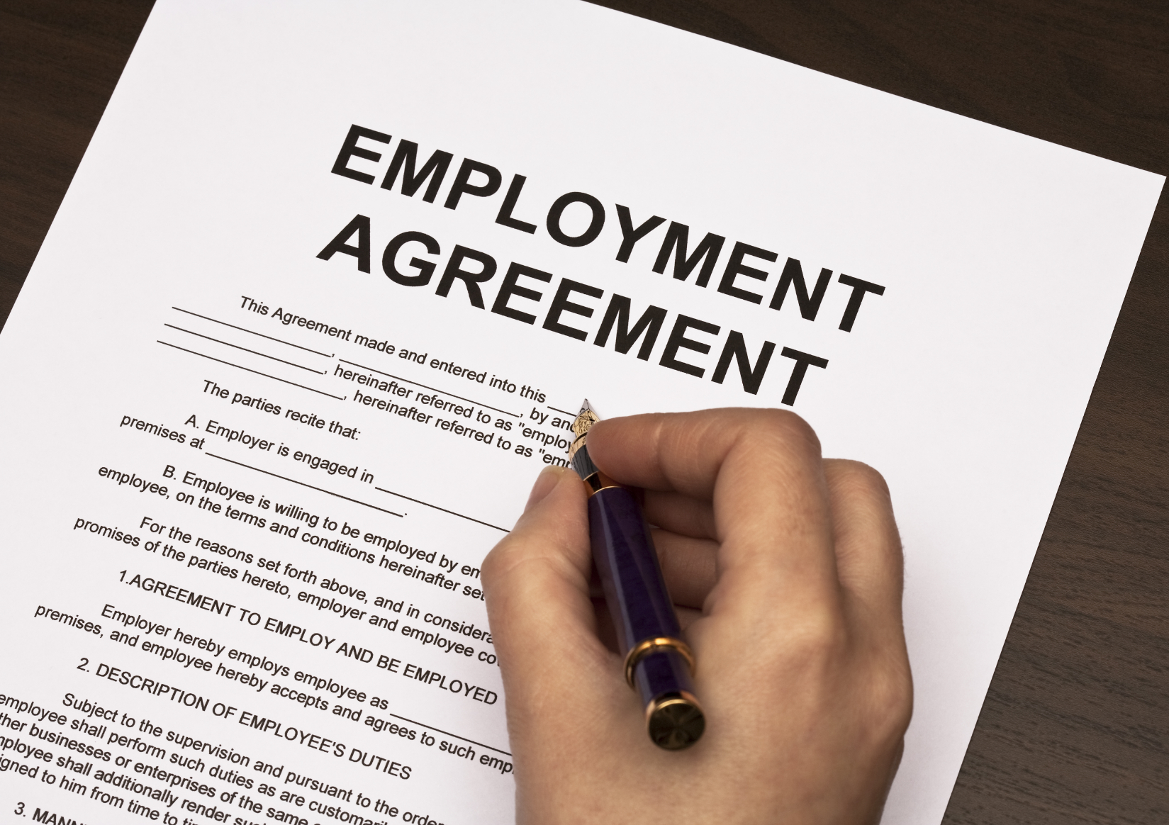 At Will Employment Agreement NON COMPETE AGREEMENT