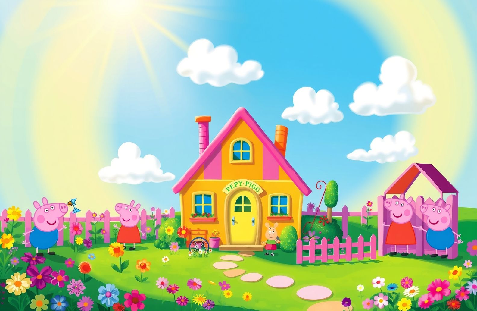 Peppa Pig House HD Wallpaper
