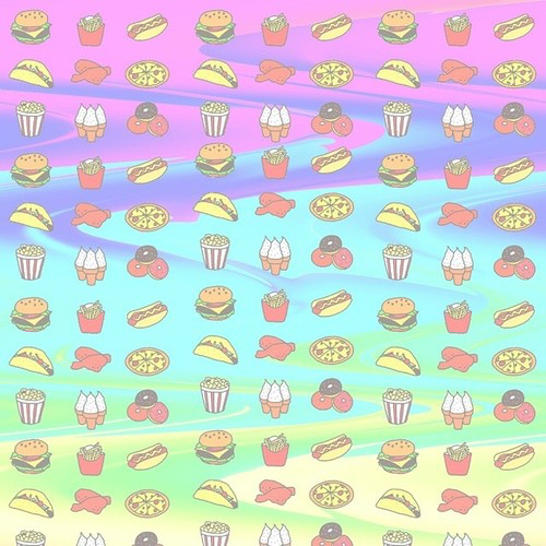 Background Cartoon Emoji Food Pastel Rainbow Trippy Wallpaper
