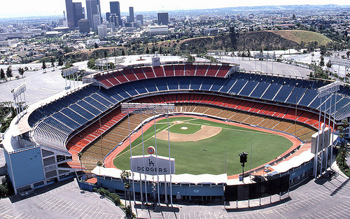 Dodger Stadium And Downtown Los Angeles March Photo