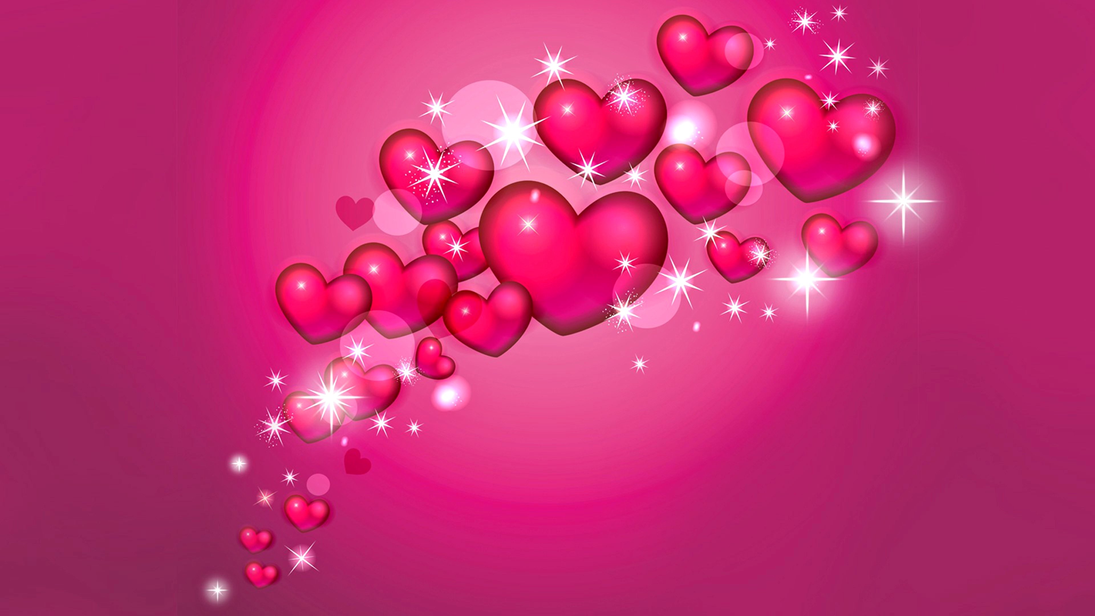 Pink Hearts Puter Wallpaper Desktop Background