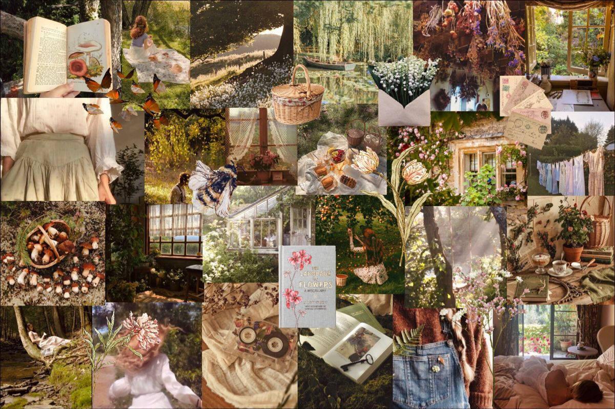 Download Romantic Countryside Collage Cottagecore Desktop