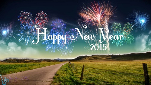 Happy New Year 2015 Wallpaper with Beautiful Scenery
