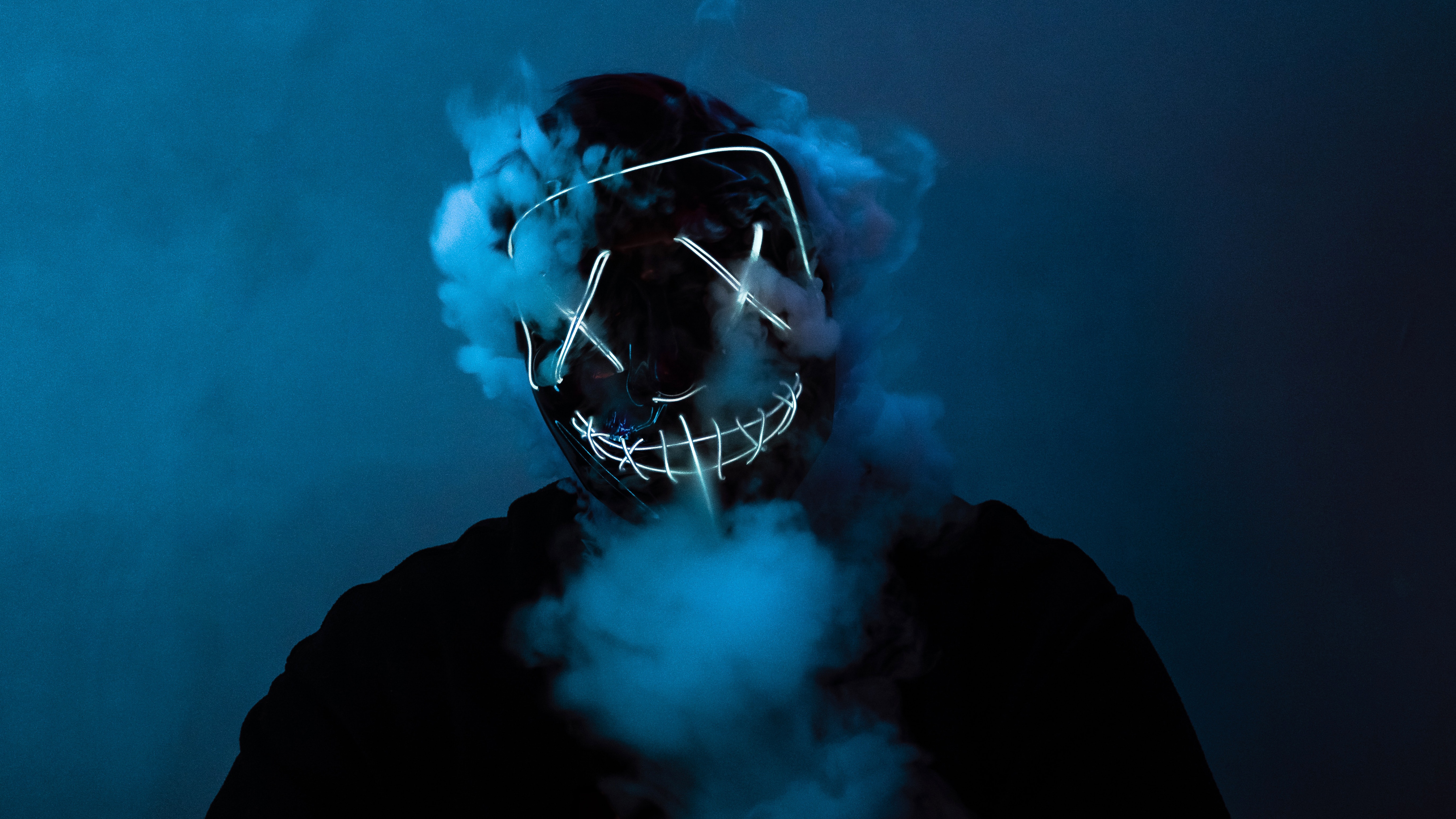 Wallpaper Purge Mask Smoke Neon Light Resolution