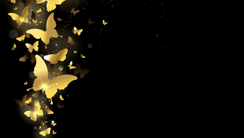 Golden Gold Butterfly Background Design Sparkle