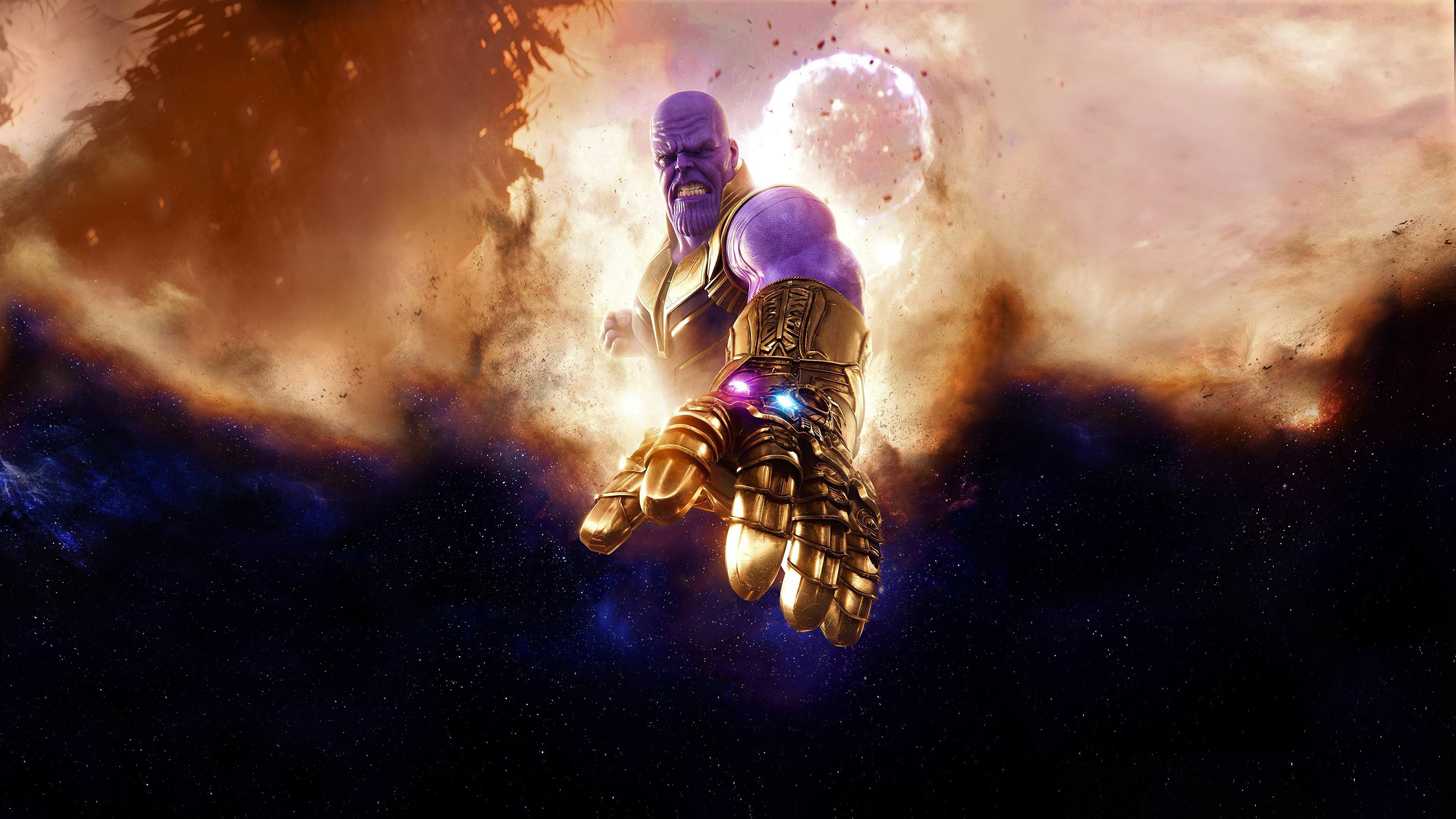 Thanos Infinity Gauntlet Stones Avengers War 4k
