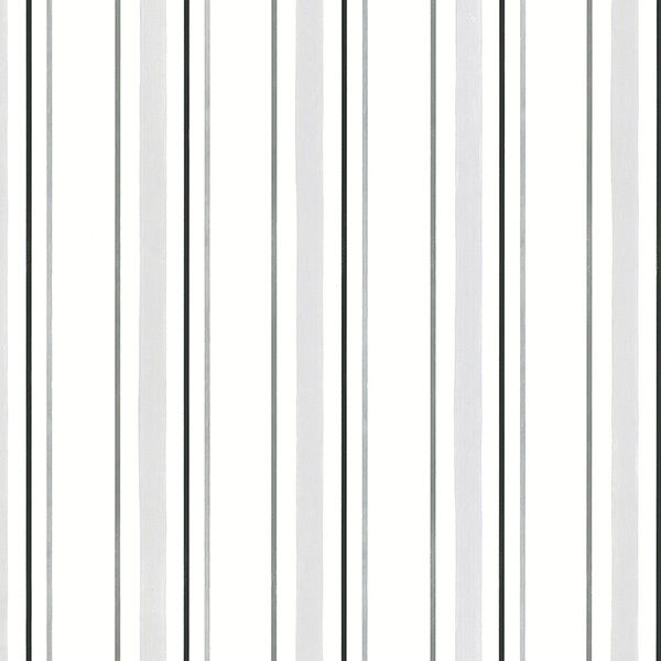 Bw28751 Black White Silver Grey Pin Striped Wallpaper
