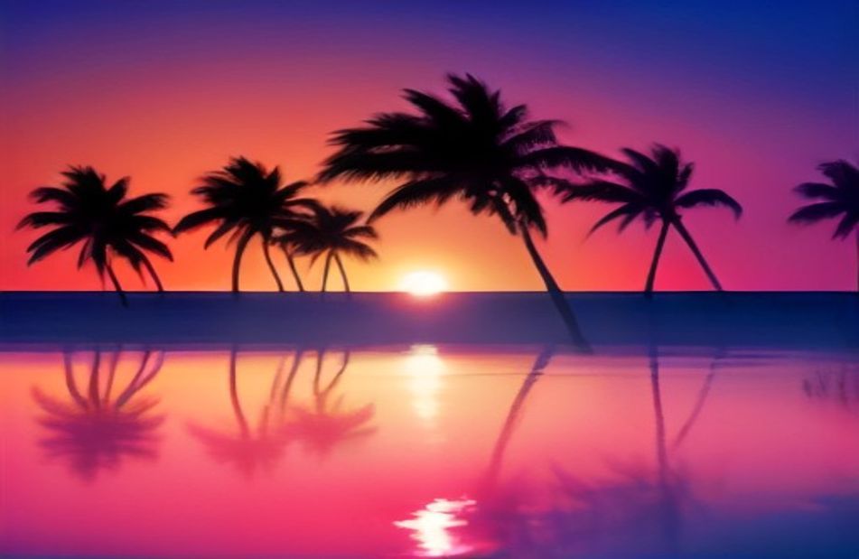 Palm Tree Sunset Wallpaper