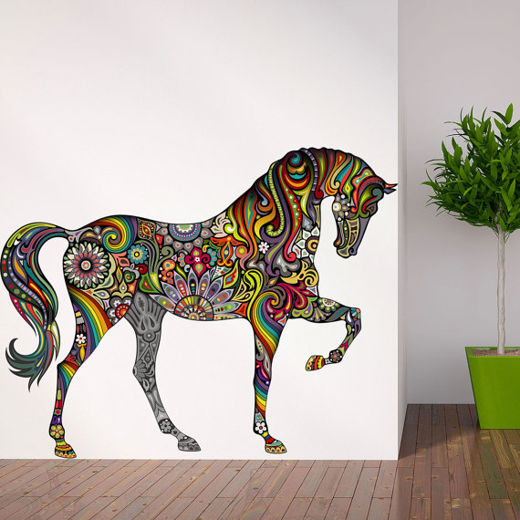 Multicolor Horse Wall Decal Sticker With By Mywallstickers