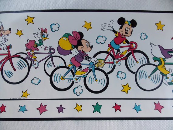 Mickey Bicycle Wallpaper Border By Cheshirecatmad On