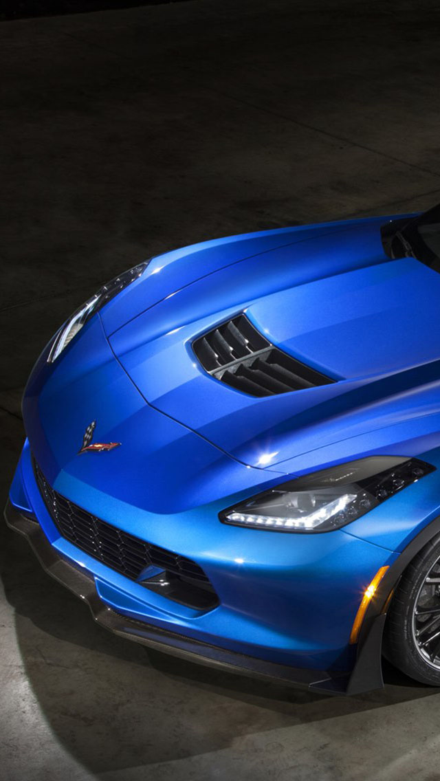 Chevrolet Corvette Z06 Blue Wallpaper iPhone
