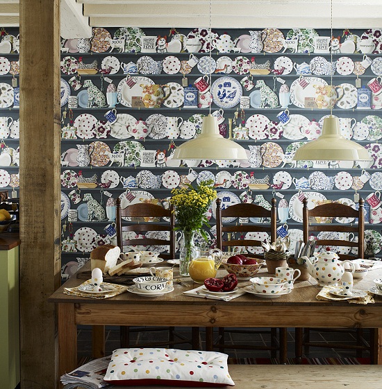 The Dresser Wallpaper By Emma Bridgewater In Collaboration With