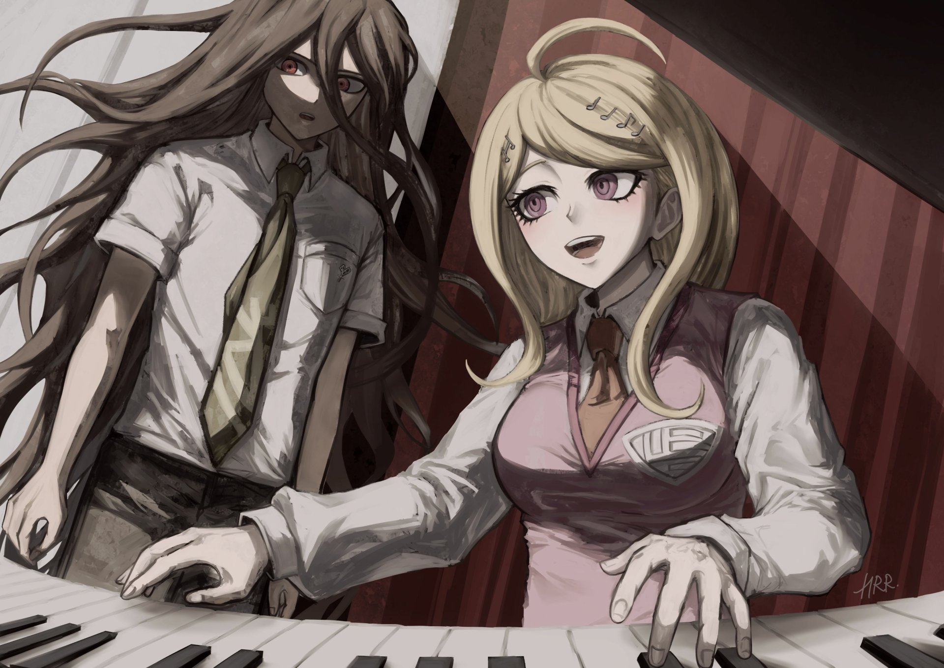 Hajime Hinata Kaede Akamatsu Video Game Danganronpa V3 Wallpaper