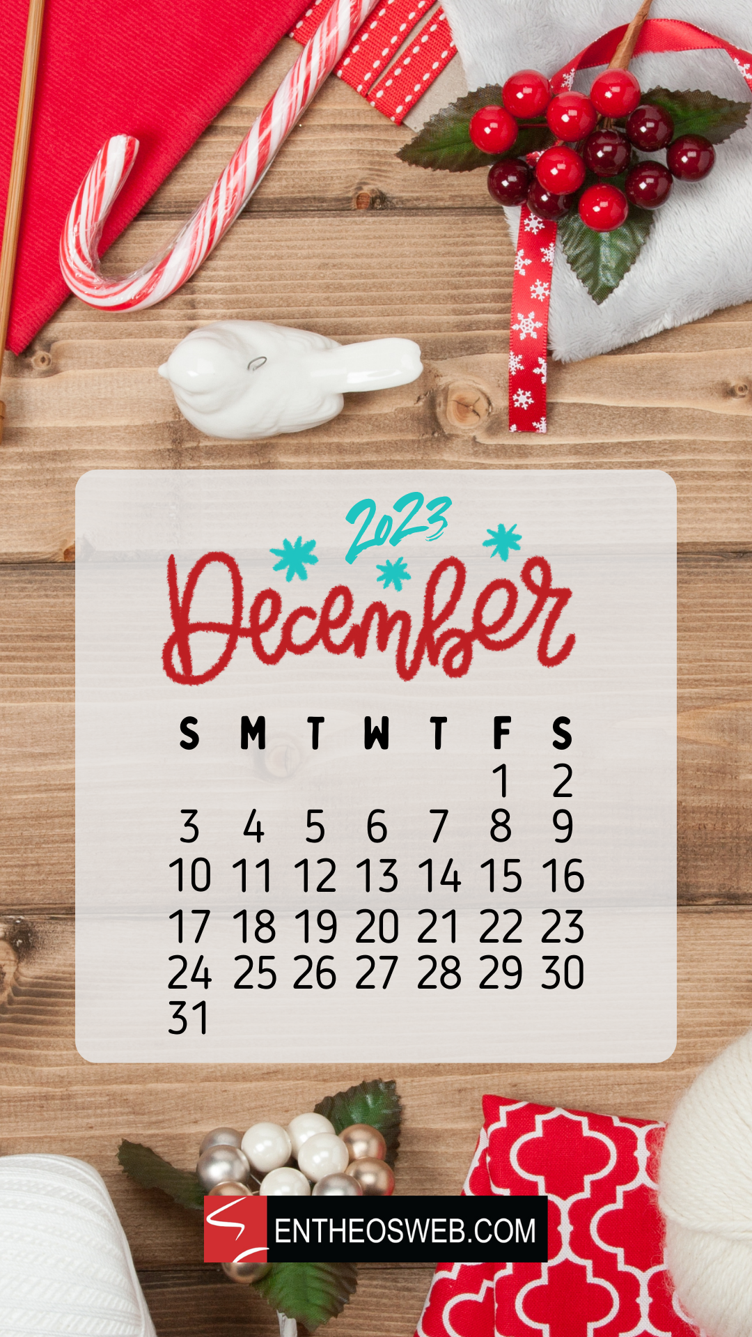 December Calendar Phone Wallpaper EntheosWeb