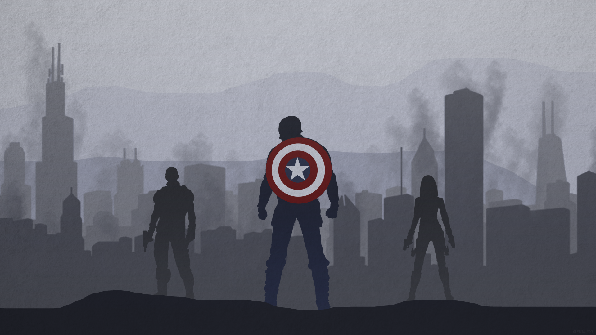 Captain America Winter Soldier Desktop Wallpaper By Skauf99