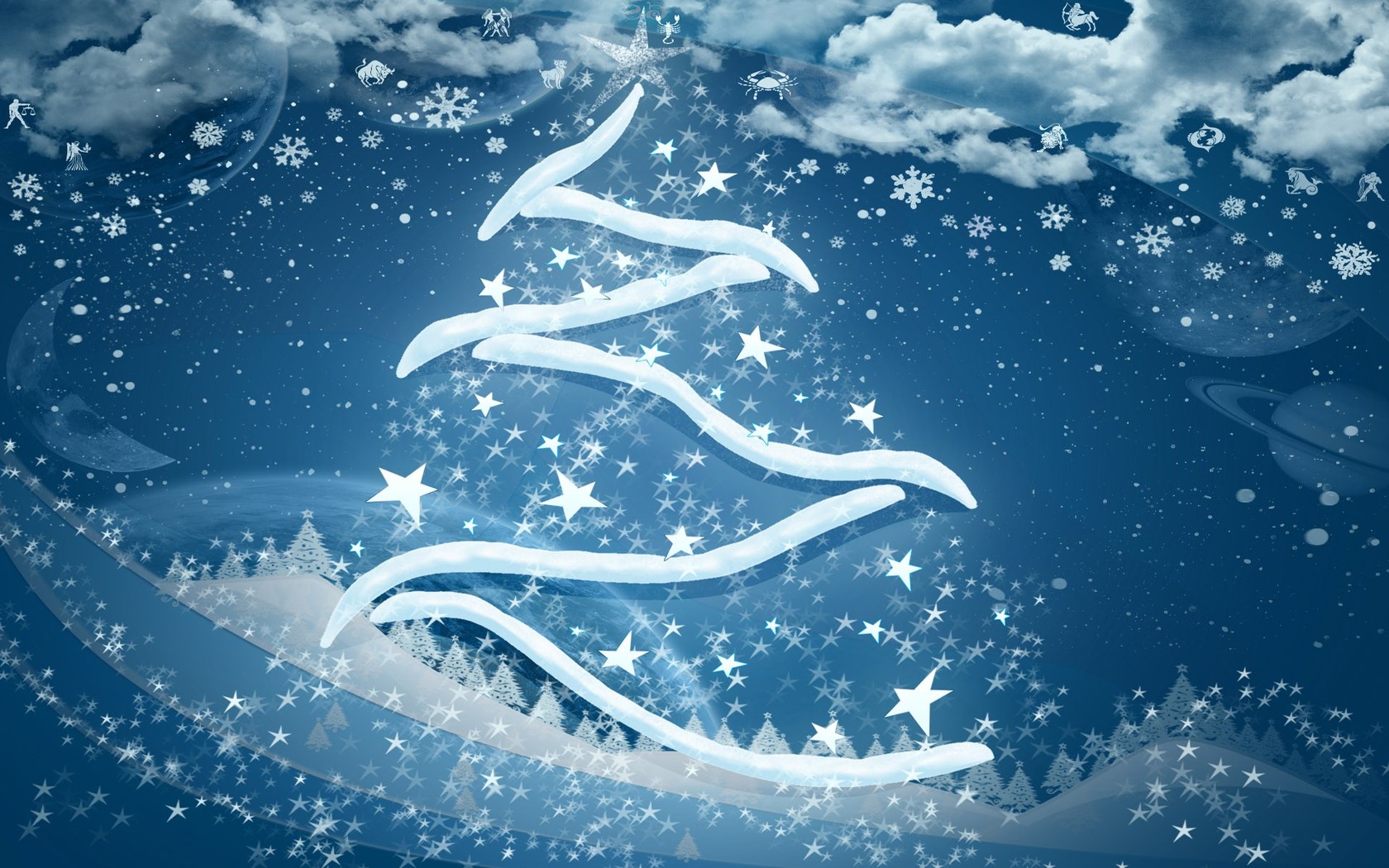 Snowy Christmas Tree Wallpaper