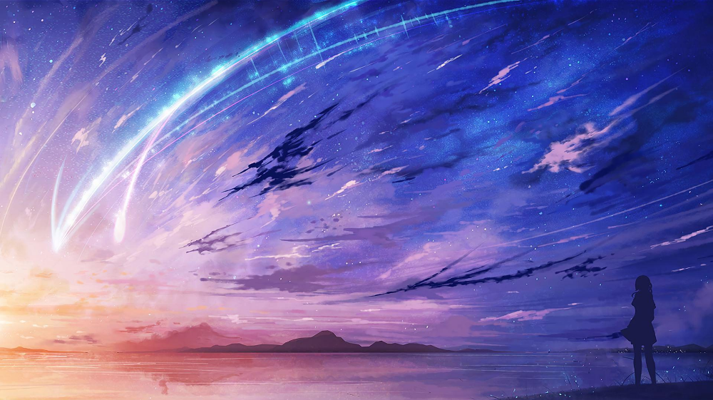 Blue And Purple Anime Wallpaper Scenery