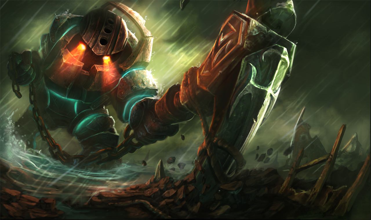 League Of Legends Nautilus In Rainy Day Wallpaper