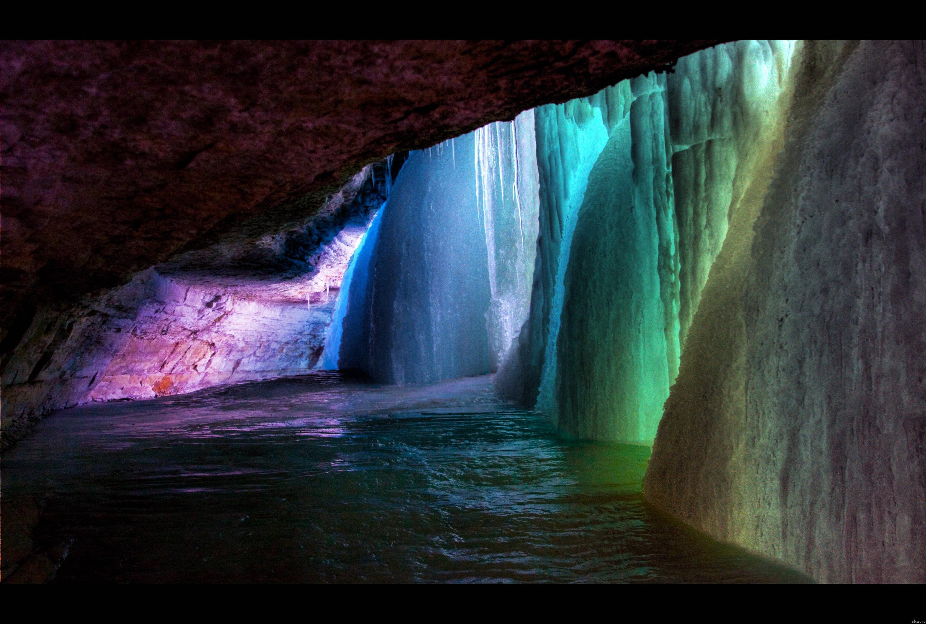 Rainbow Frozen Waterfall Wallpaper And Image Pictures
