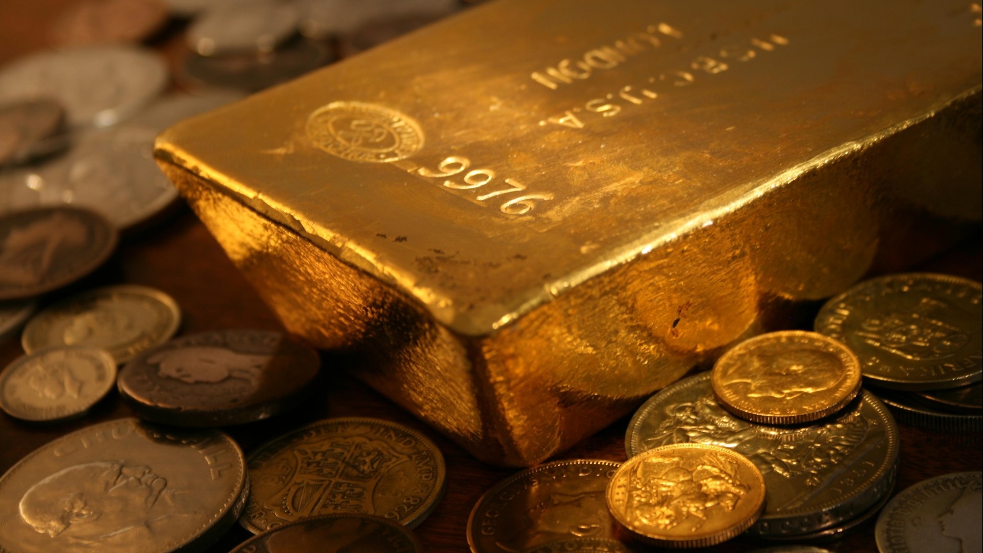 Gold Bars And Coins Wallpaper HD Background Screensavers