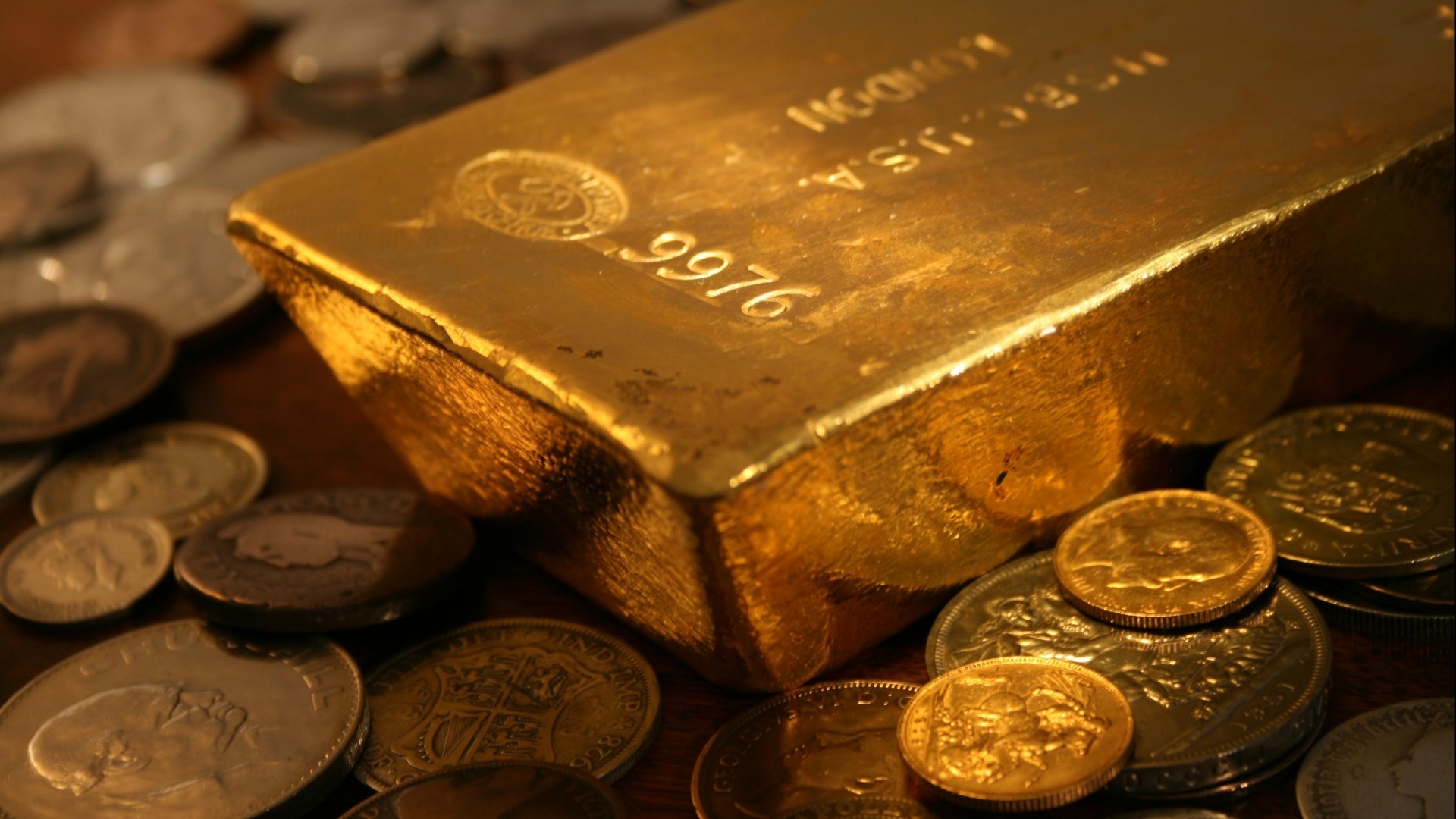 Gold Bars And Coins Wallpaper Hd Background Screensavers