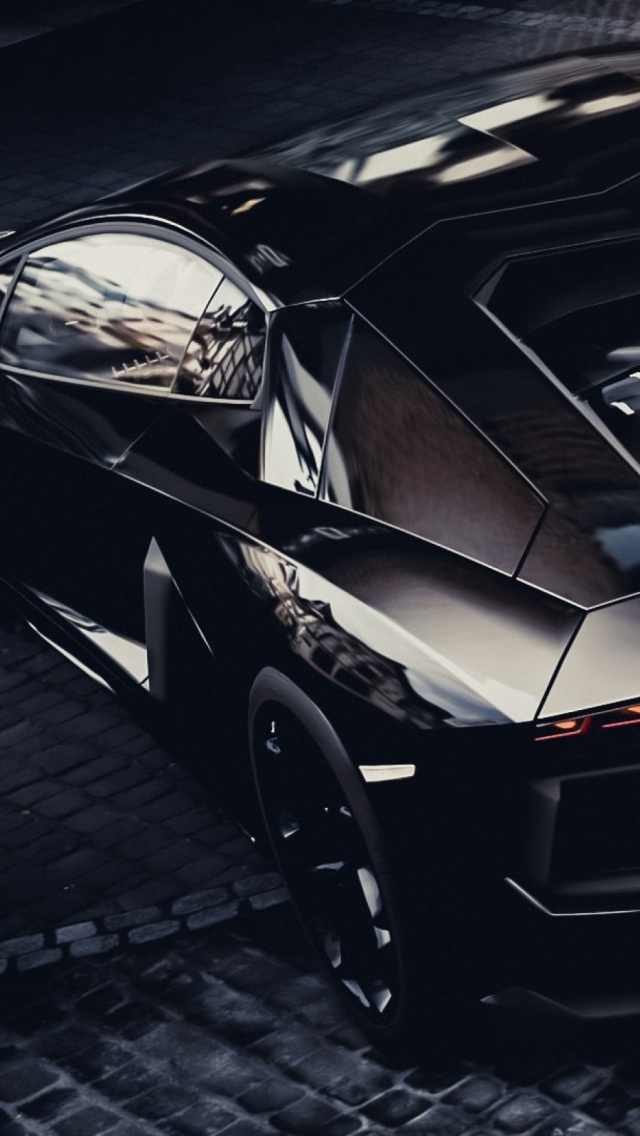 Black Lamborghini Aventador Detail iPhone Wallpaper Ipod