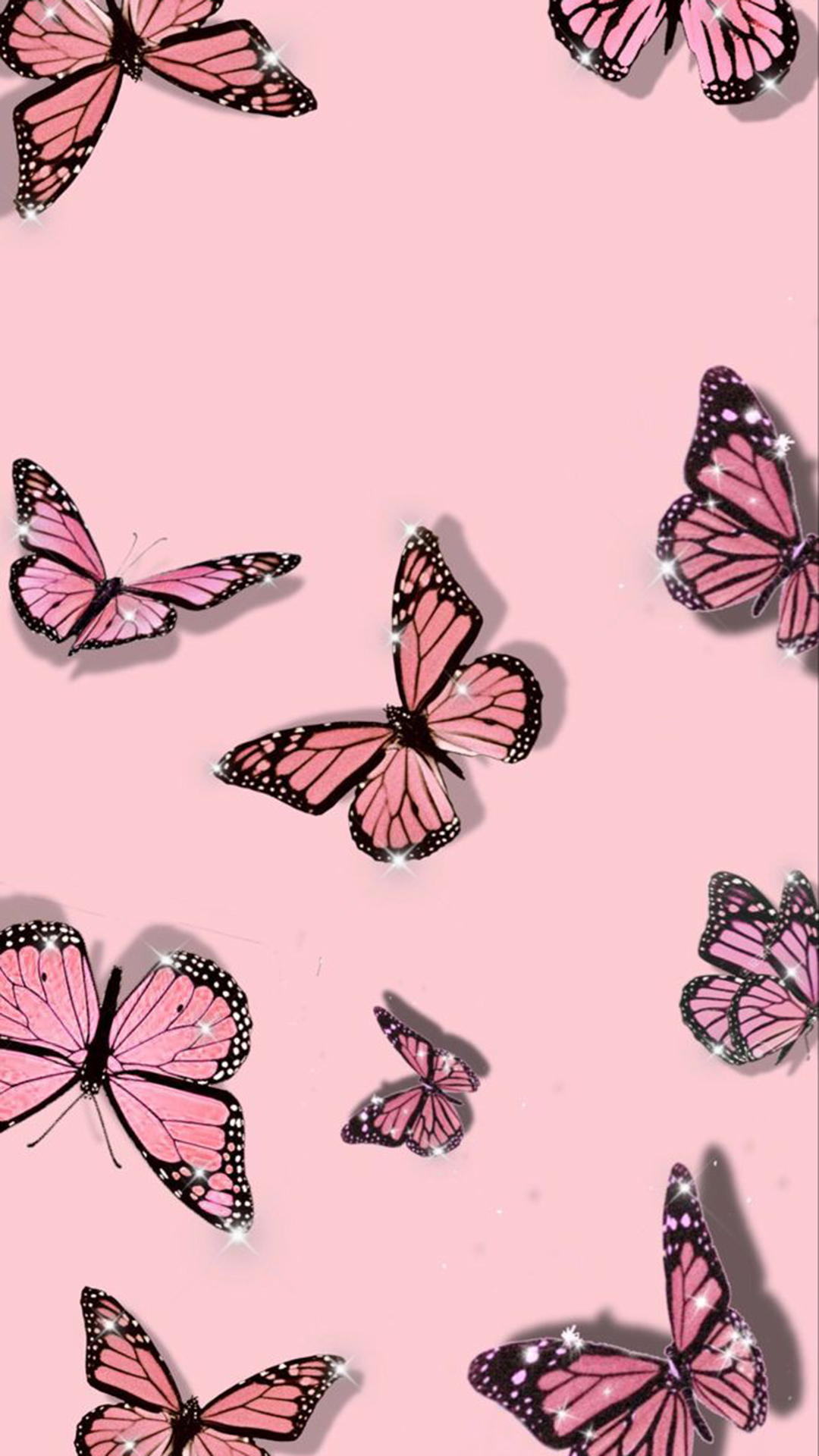 Pink Butterfly Aesthetic Wallpaper