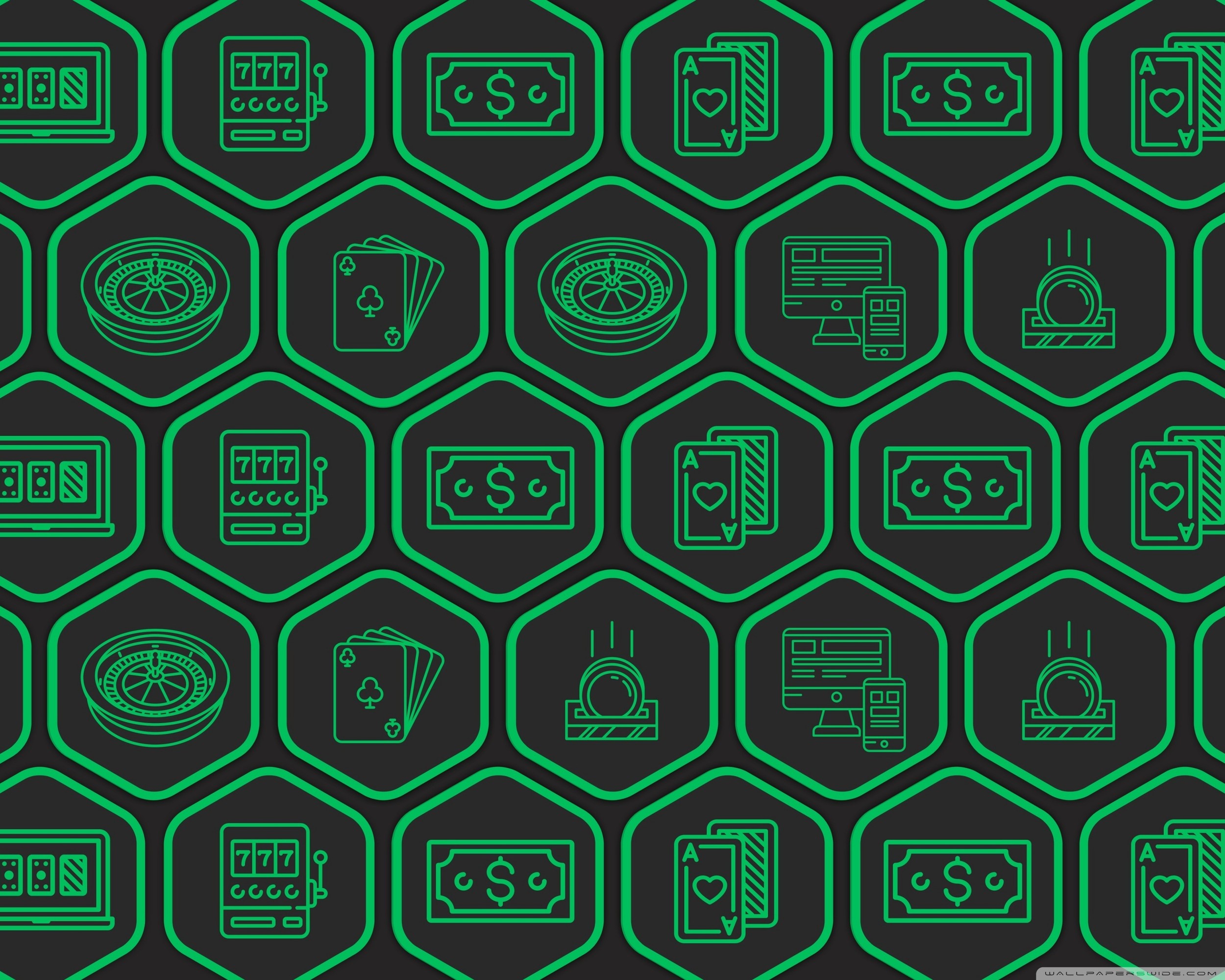 Hexagons With Casino Games Phone Wallpaper By Asiashari