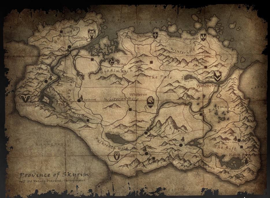 Elder Scrolls Map Wallpaper The V Skyrim