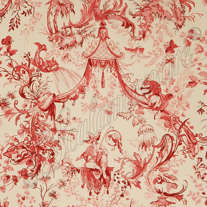 Red and cream chinoiserie wallpapers Chinoiserie Pinterest