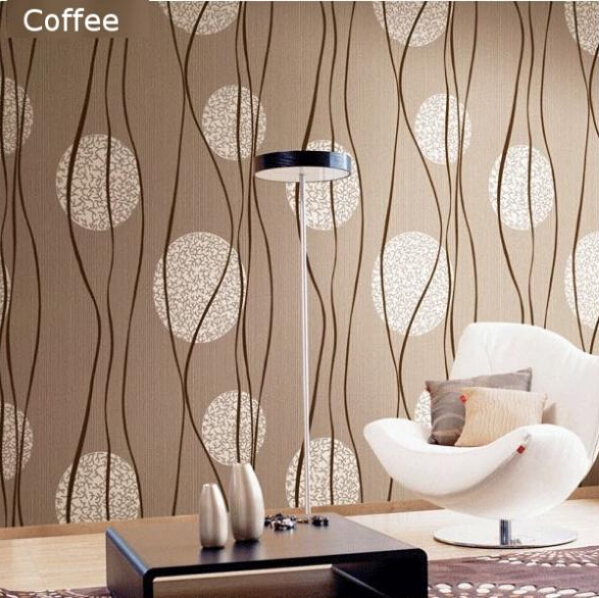 Stripe Embossed Metallic Wallpaper Modern Dining Room Pvc