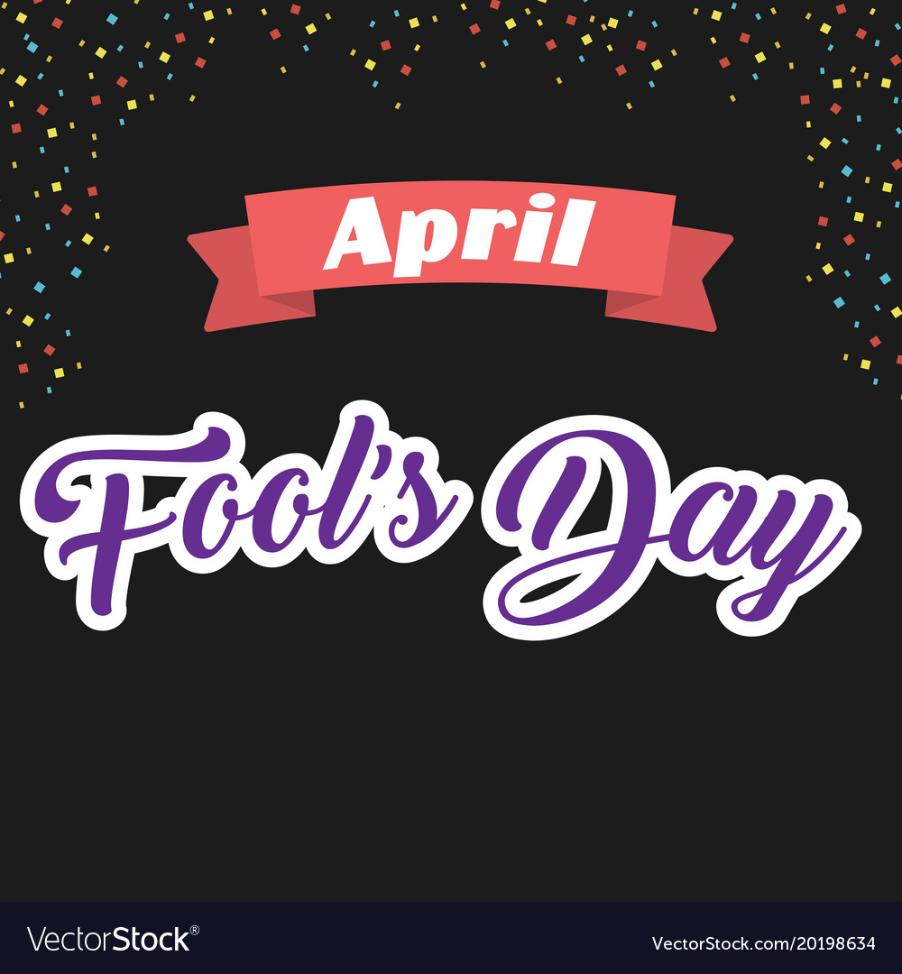 April Fools Day Ribbon Black Background Ima Vector Image