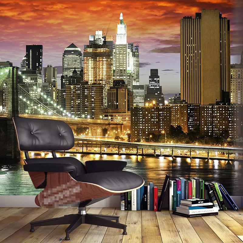 Custom Photo Wallpaper Beautiful City Night Photography