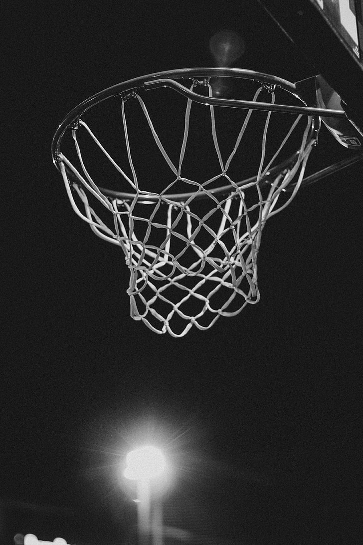 HD Wallpaper Gray Basketball Ring Bw Sport