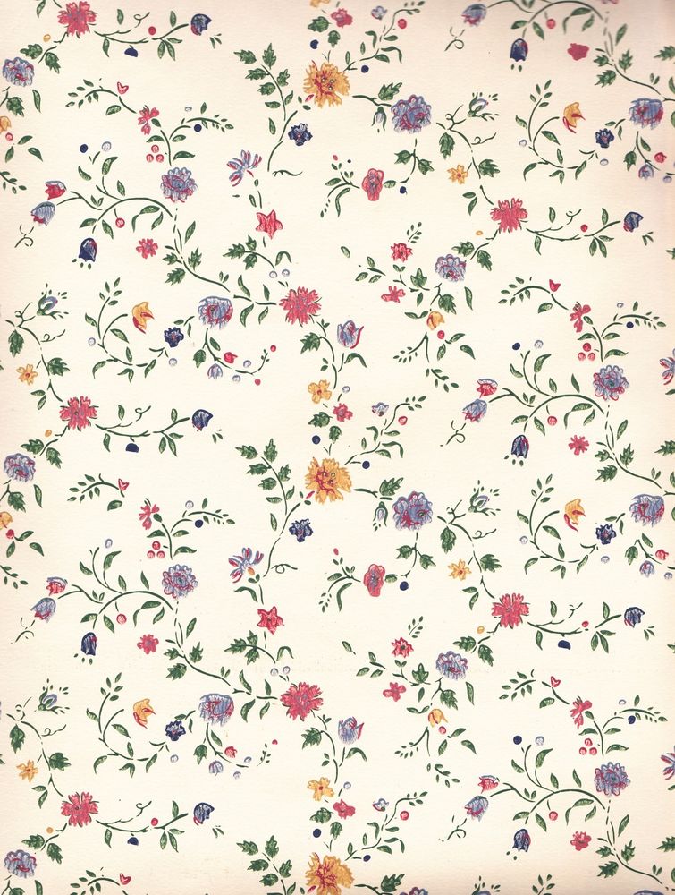 Historic Reproduction Wallpaper Quaint 19th Century Calico Multi Color