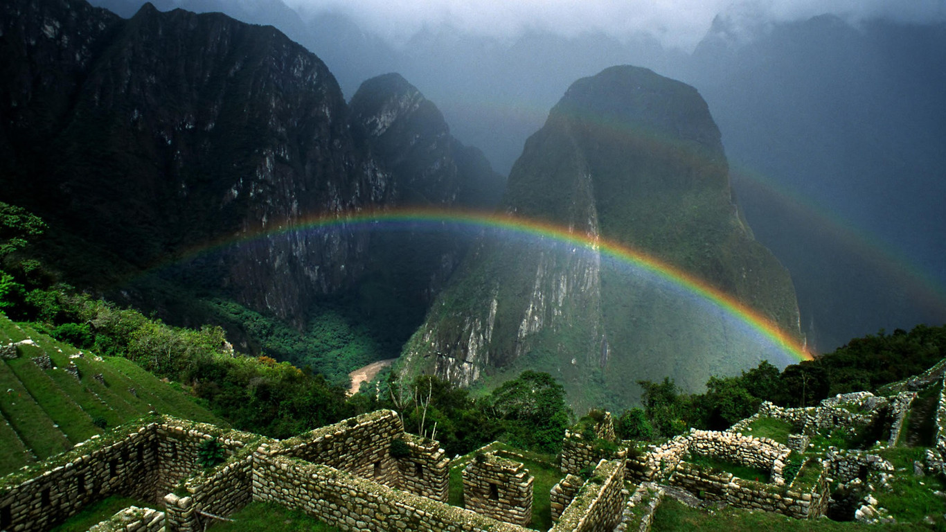 Rainbow Over Machu Picchu Wallpaper